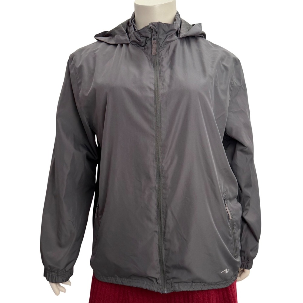 Athletic Works Windbreaker Jacket Hooded‎ Mesh Lined Gorpcore Grey Mens XL
